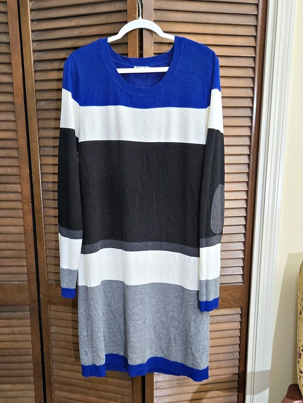 Eliza J Color Block Midi Dress in Blue & Black Size Medium Like New